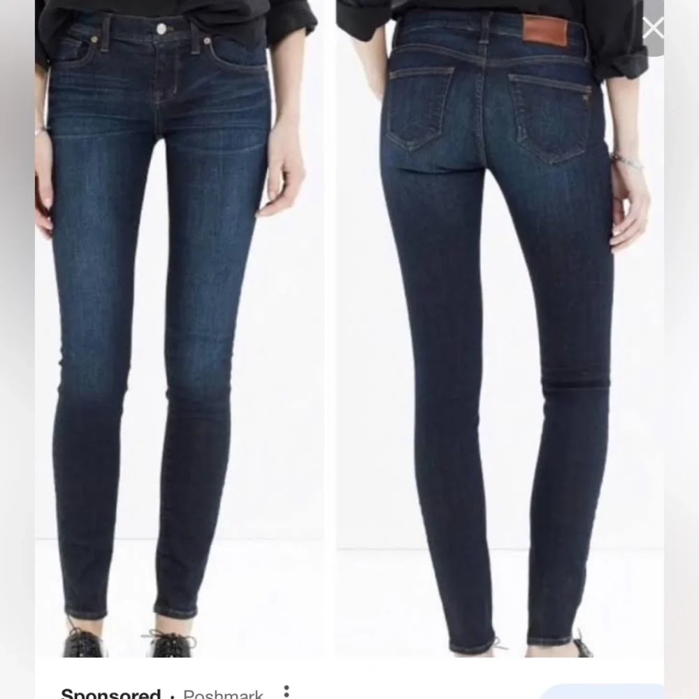 Skinny Skinny Madewell Jeans Dark Denim 5 pocket Jeans Excellent Condition Sz 24 - Picture 1 of 8